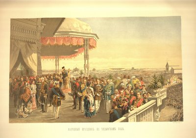 Publieke festiviteiten na de kroning van Keizer Alexander III op Khodynka Veld door Vladimir Egorovic Makovsky