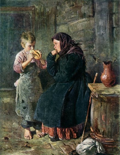 De ontmoeting van moeder en zoon, 1883 door Vladimir Egorovic Makovsky