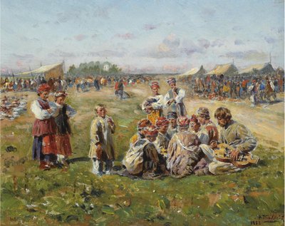 De dorpskermis, 1882 door Vladimir Egorovic Makovsky