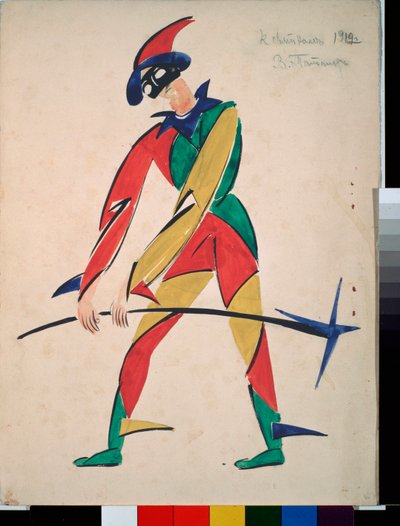 Harlekijn, Ontwerp voor een kostuum door Vladimir Evgrafovich Tatlin