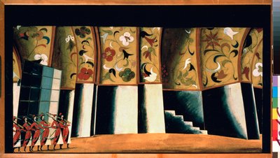 Voorbereidende decor voor opera 