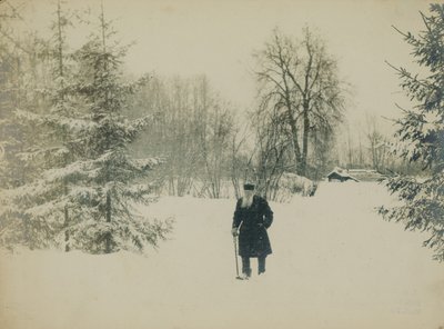 Graaf Lev Nikolayevich Tolstoy wandelend door Vladimir Grigorievich Chertkov