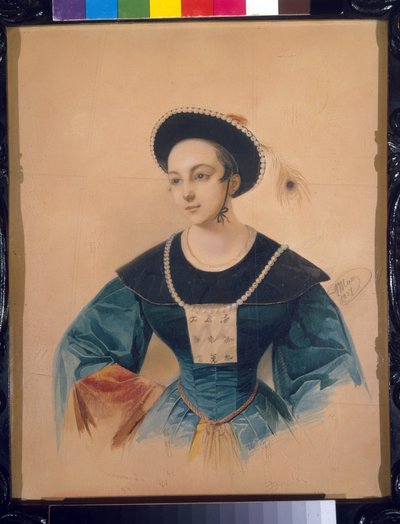 Portret van de sopraan Anna Stepanova als Peki in Het Bronzen Paard van D. Auber door Vladimir Ivanovich Hau