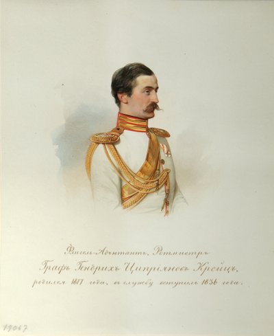 Portret van graaf Heinrich Cyprianovich von Kreutz door Vladimir Ivanovich Hau