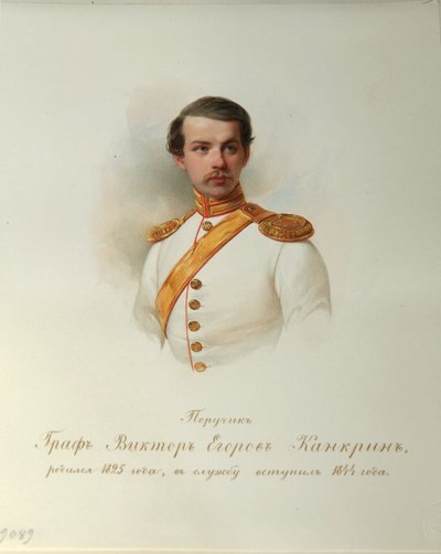 Portret van Graaf Viktor Yegorovich Kankrin (Uit het Album van de Keizerlijke Paardengarde) door Vladimir Ivanovich Hau