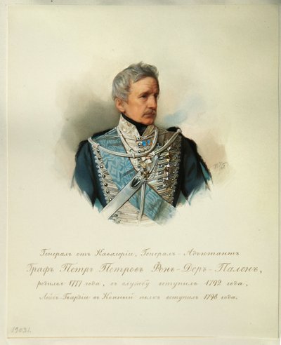Portret van generaal graaf Peter Petrovich von der Pahlen (1777-1864) door Vladimir Ivanovich Hau