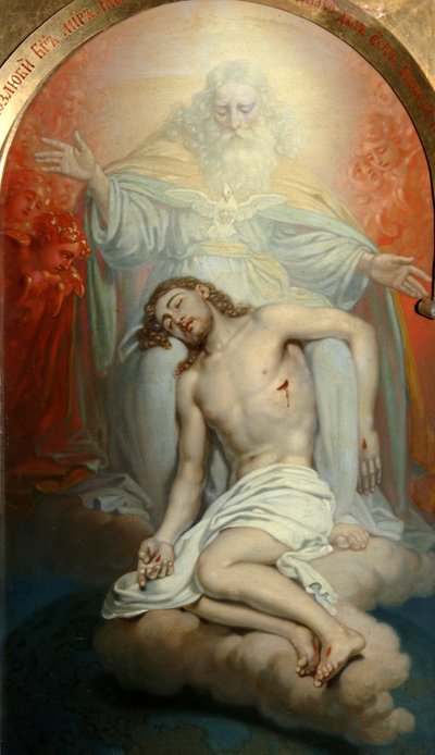 God de Vader treurend over de dode Christus door Vladimir Lukich Borovikovsky