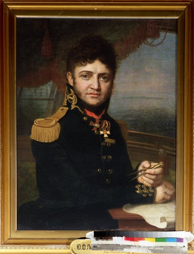 Portret van navigator en officier Yuri Lisyansky (1773-1837) door Vladimir Lukich Borovikovsky
