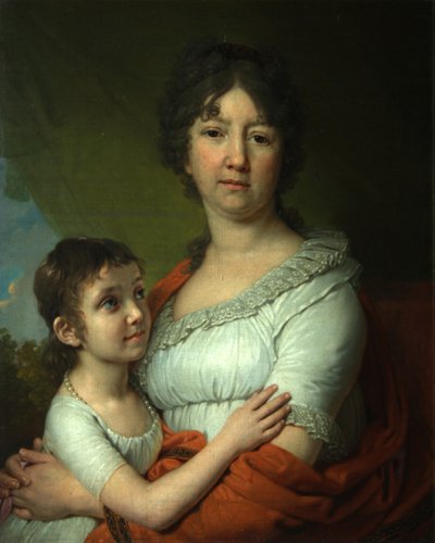 Portret van A.E. Labzina en haar pleegdochter S.A. Mudrova, 1803 door Vladimir Lukich Borovikovsky