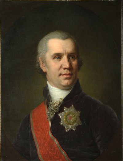 Portret van Alexei Cyprian Rokosowski, voor 1804 door Vladimir Lukich Borovikovsky