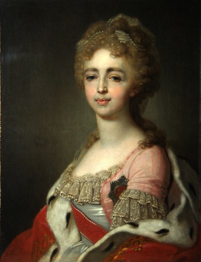 Portret van Groothertogin Alexandra Pavlovna 1783-1801, dochter van keizer Paul I, 1798 door Vladimir Lukich Borovikovsky