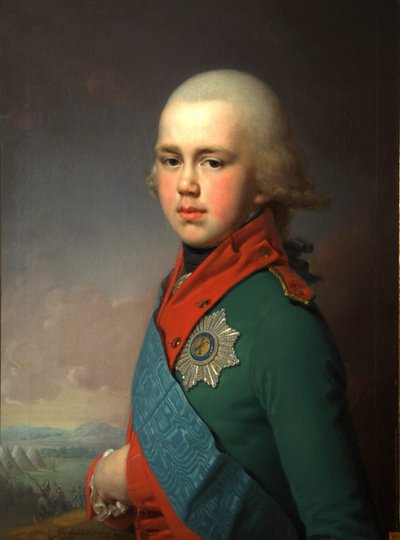 Portret van groothertog Constantijn Pavlovitsj van Rusland 1779-1831, 1795 door Vladimir Lukich Borovikovsky
