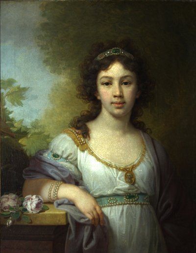 Portret van Varvara Shidlovskaya, 1798 door Vladimir Lukich Borovikovsky