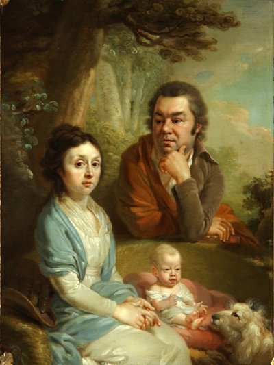 Portret van Vasily Nebolsin, zijn vrouw Avdotia en kind, eind 1790s door Vladimir Lukich Borovikovsky
