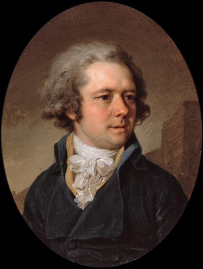 Portret van de architect Adam Menelaws 1753-1831, Begin 1790s door Vladimir Lukich Borovikovsky