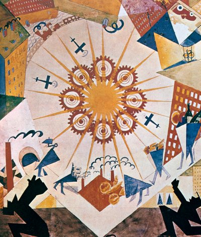 Decorontwerp voor Mystery Bouffe, 1919 door Vladimir Mayakovsky