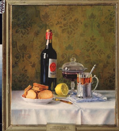 Een glas thee. Stilleven door Vladimir Pavlovich Sokolov