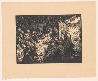 Poppentheater door Vladimir Silovsky (signed by artist)