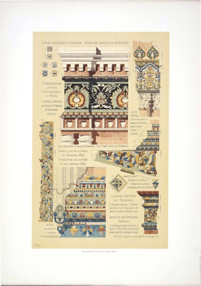 Oude Russische decoratieve tegels door Vladimir Vasilyevich Suslov