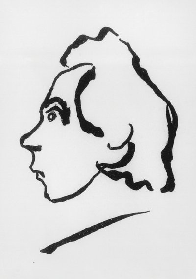 Portret van Viktor Vladimirovitsj Chlebnikov, beter bekend onder de schuilnaam Velimir Chlebnikov (1885-1922) (tekening) door Vladimir Vladimirovic Majakovskij