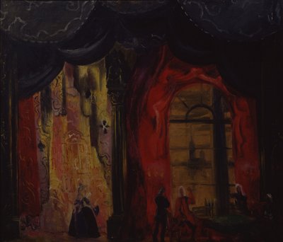 Toneelontwerp voor de opera Schoppenvrouw door P. Tsjaikovski, 1944 door Vladimir Vladimirovich Dmitriyev