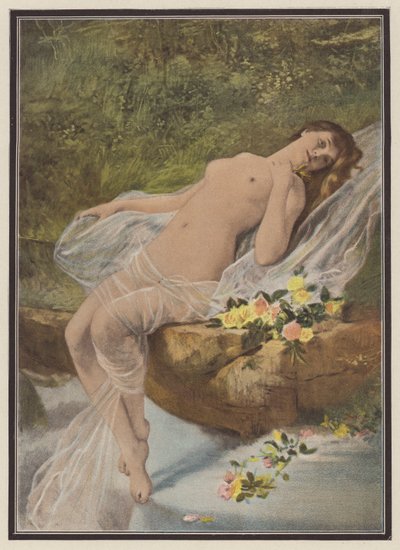 Vrouw met bloemen door Vlaho Bukovac