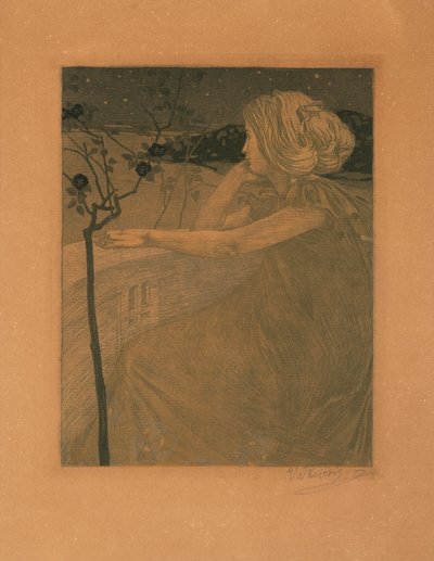 Meditatie op het balkon, 1899-1900 door Vojtěch Preissig