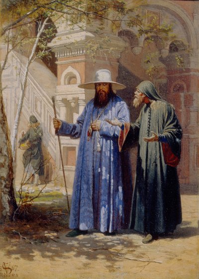 Patriarch Nikon in het Nieuwe Jeruzalem Klooster, 1867 door Vyacheslav Grigoryevich Schwarz