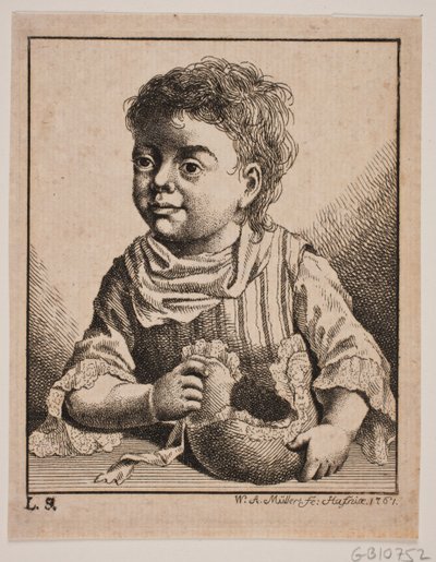 Een klein meisje, halve figuur door W.A. Müller