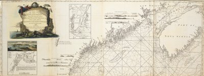 Een nieuwe en correcte kaart van de kust van New England en New York met de aangrenzende delen van Nova Scotia en New Brunswick van Cape Sable tot de ingang van Hudsons of North River door Kapitein Holland; Uitzicht op Hell Gate door W. A. Williams 1777 (i door W.A. Williams