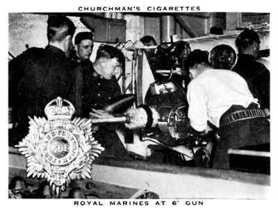 Royal Marines bij 6 kanon, 1937 door WA and AC Churchman