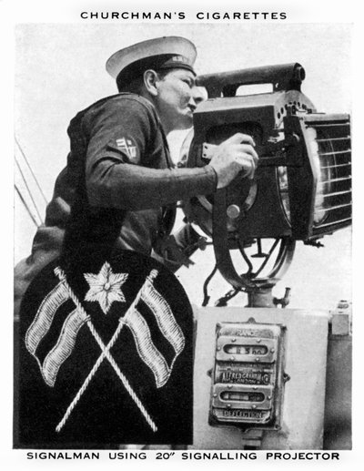 Seinman met 20 Signaleringsprojector, 1937 door WA and AC Churchman