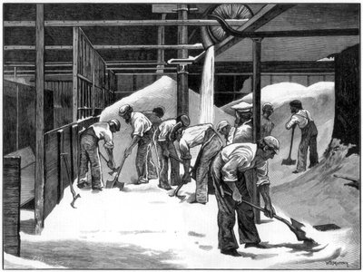 Suikermaken bij de Counterslip-raffinaderij, Bristol, 1873 door WB Murray