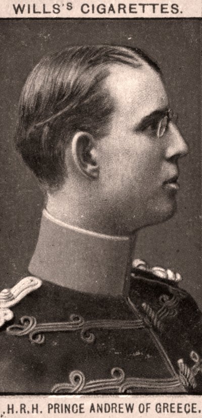 Z.K.H. Prins Andrew van Griekenland, 1908 door WD and HO Wills