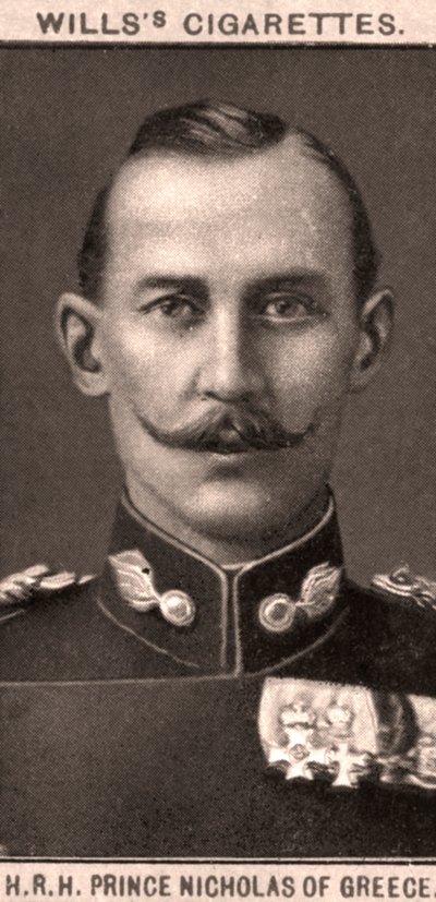 Z.K.H. Prins Nicholas van Griekenland, 1908 door WD and HO Wills