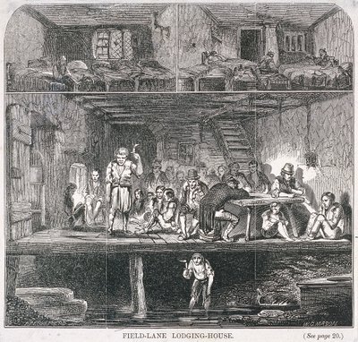 Field Lane Lodging House, Londen, 1847 door WG Mason