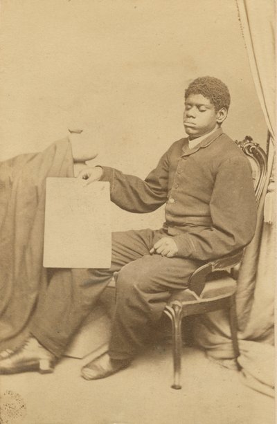 Carte-de-visite van Thomas Wiggins, ook bekend als Blind Tom, ca. 1870 door WL Germon