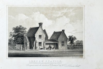 Lenton Station, Nottingham en Mansfield Railway, c.1848 door W.L. Walton