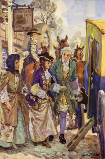 "Zijn Heer leidde de dames naar het voertuig" door W.R.S. (after) Stott