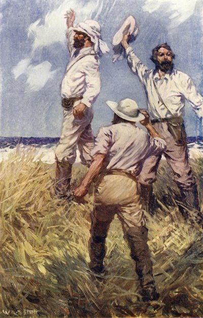 John McDouall Stuart bereikt de Indische Oceaan door W.R.S. (after) Stott