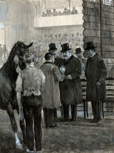 Koning Edward VII op de Hackney Horse Show presenteert de beker door W.R.S. Stott