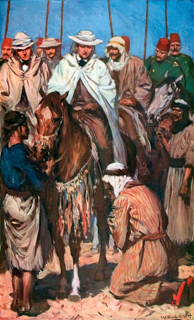 Ontvangst van de Prins van Wales door een Bedoeïenenhoofdman door W.R.S. Stott