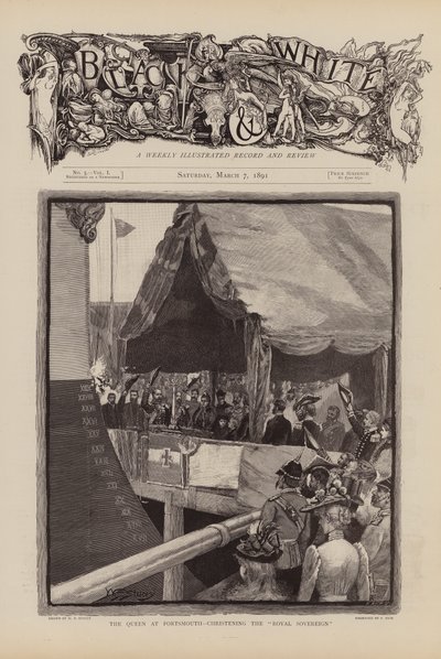 Koningin Victoria doopt de Royal Sovereign door W.S. Stacey