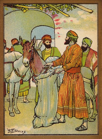 Het vinden van het geld in de zak (kleur litho) door W.S. Stacey