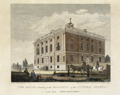 Het Huis Bestemd voor de President van de Verenigde Staten in Ninth Street Philadelphia door W. Birch and Son