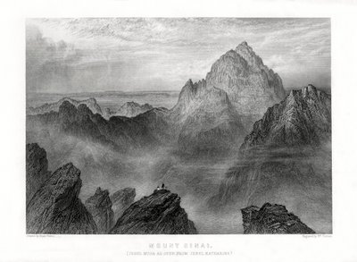 Sinaïberg: Jebel Musa gezien vanaf Jebel Katharina, 1887 door W. Forrest