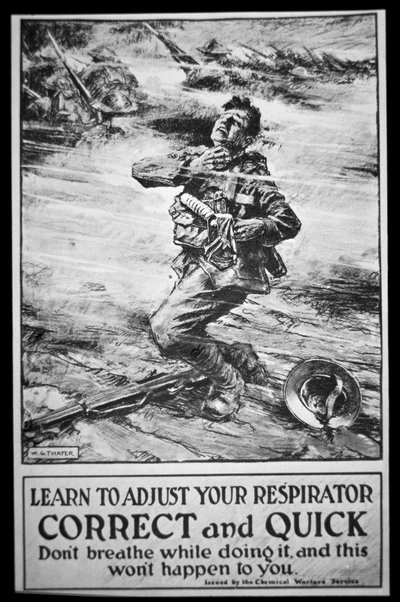 Amerikaans legerposter waarschuwt voor gasaanval door W. G. (after) Thayer