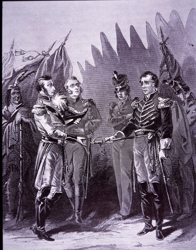 Hull geeft zich over in Detroit (litho) door John Ward Dunsmore