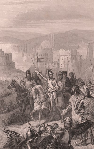 Maarschalk de Boucicault dwingt Sultan Bayezid het beleg van Constantinopel te stoppen door John Ward Dunsmore