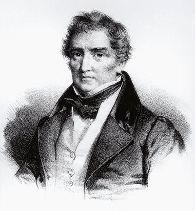 Portret van François Joseph Victor Broussais (1772-1838), Franse arts (gravure) door John Ward Dunsmore